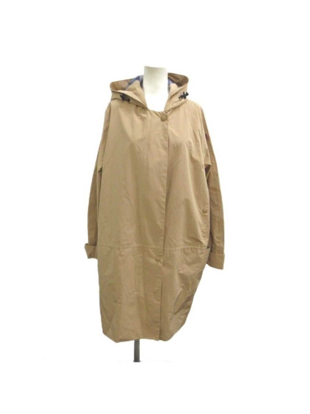 Moncler Grenoble Spring Coat Top Beige Hooded Long Sleeve Logo Embroidery YU